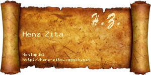 Henz Zita névjegykártya